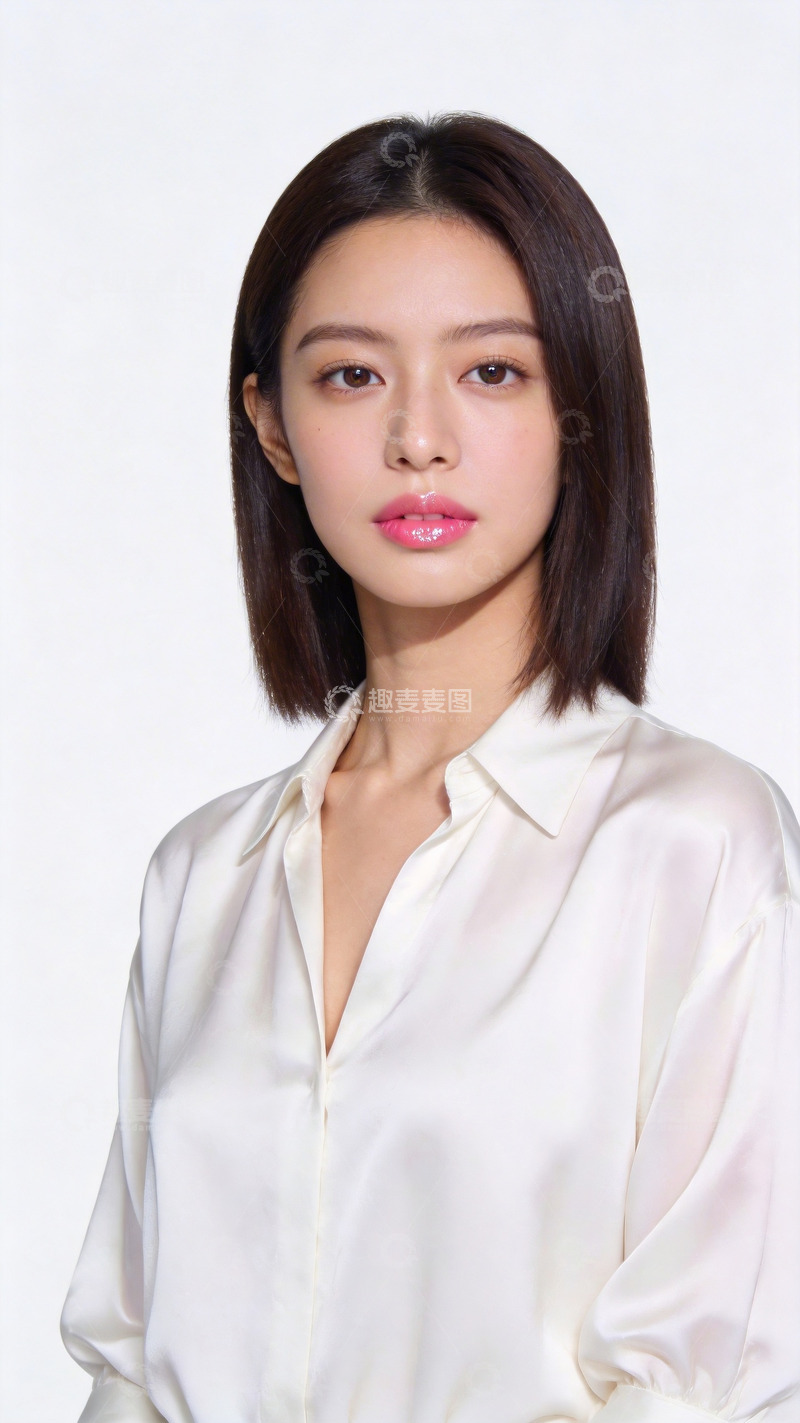 高清大图下载【趣麦麦图】简约时尚女性写真白衬衫造型