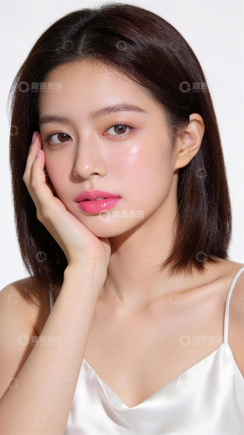 高清大图下载【趣麦麦图】青春女性写真白色吊带装扮