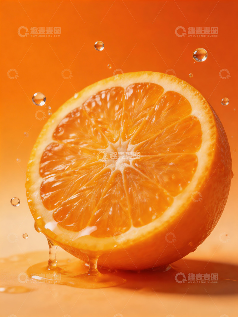 高清大图下载【趣麦麦图】切开的橙子特写3