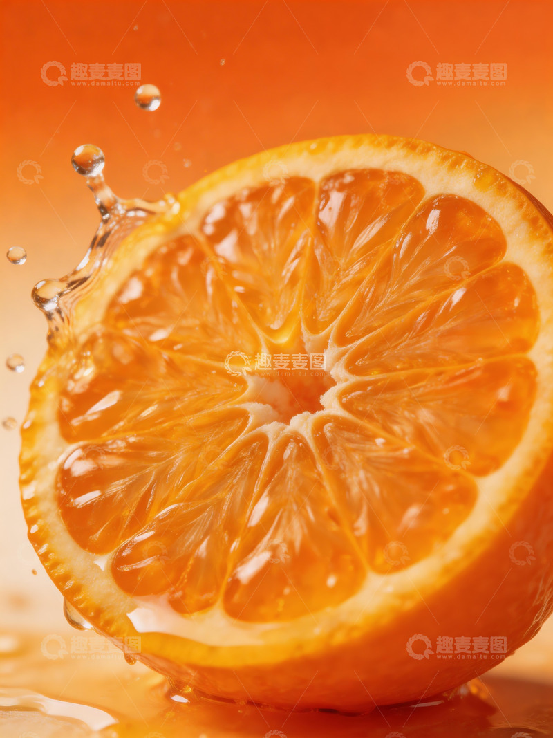 高清大图下载【趣麦麦图】切开的橙子特写7
