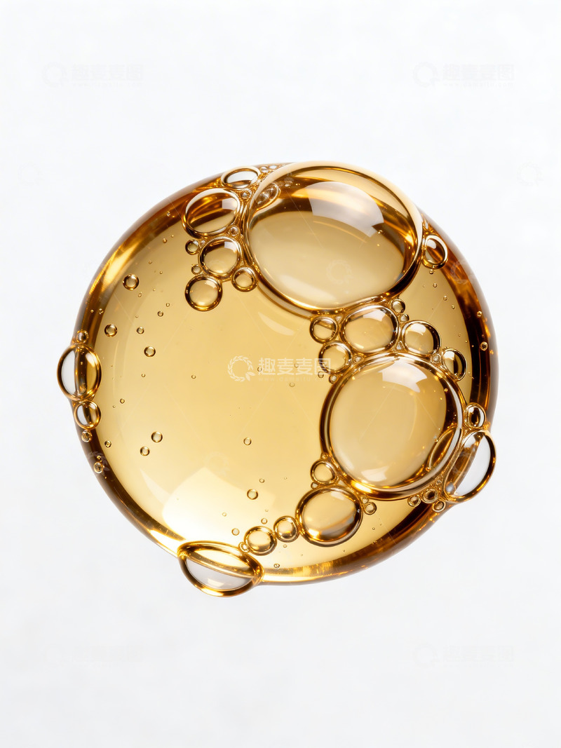 高清大图下载【趣麦麦图】暖金色油质囊泡1