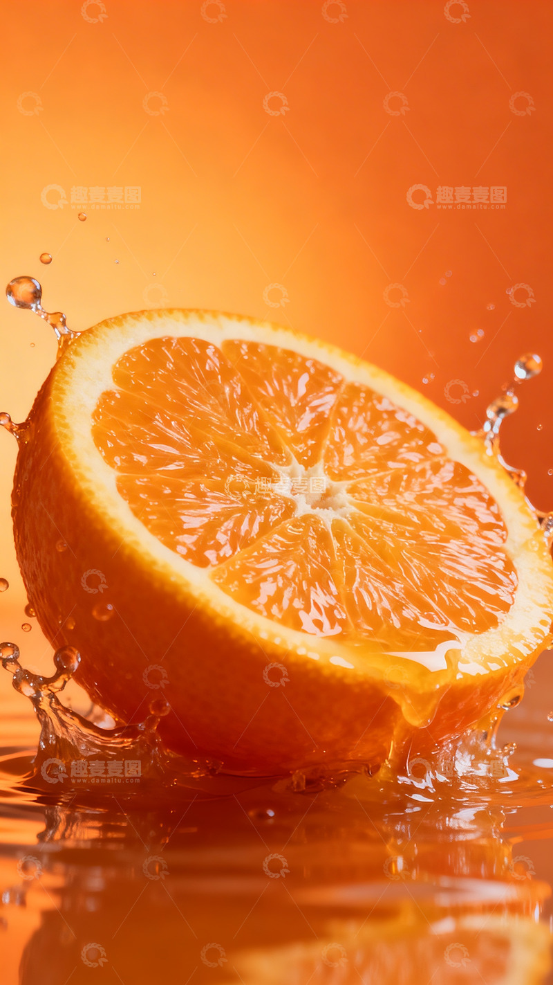 高清大图下载【趣麦麦图】切开的橙子特写2