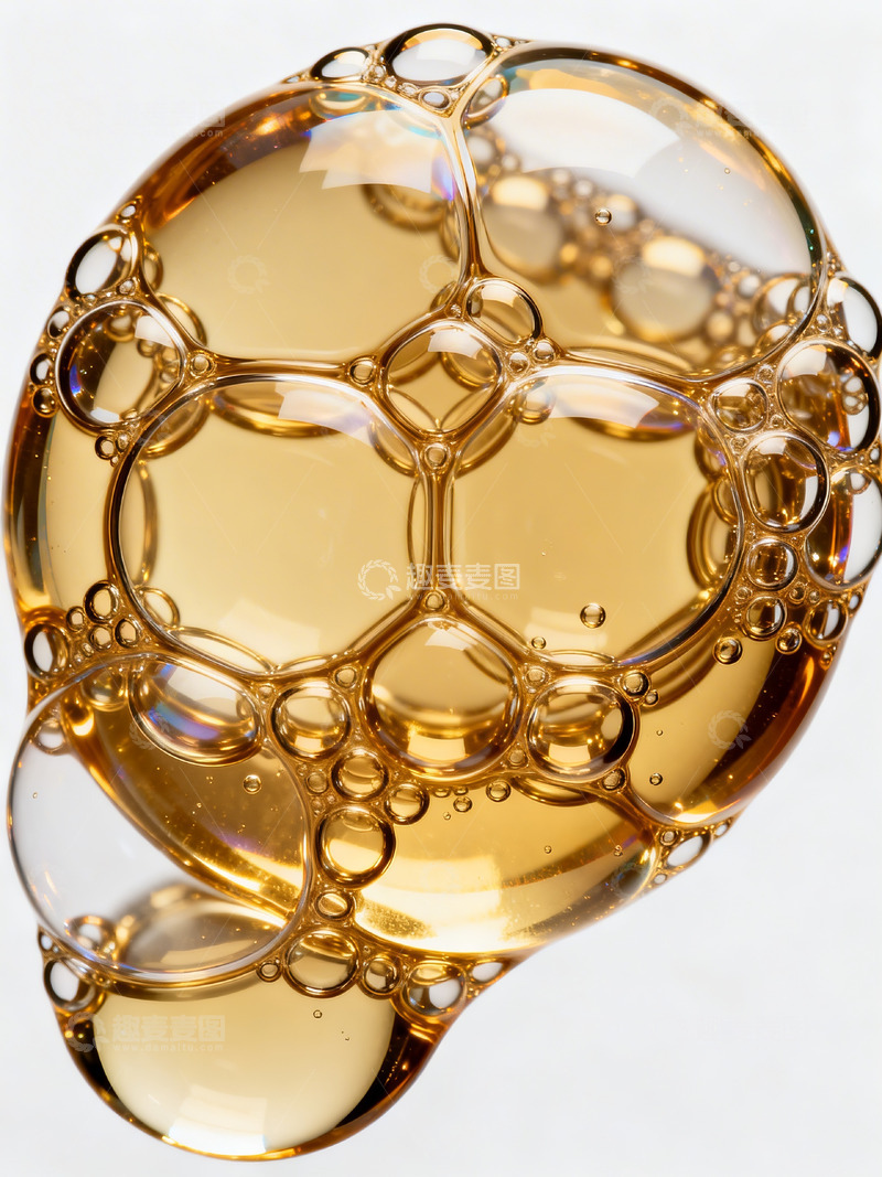 高清大图下载【趣麦麦图】暖金色油质囊泡2
