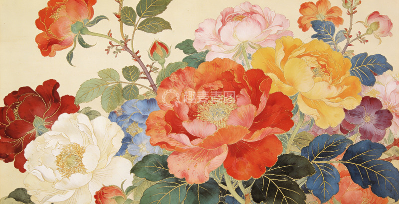高清大图下载【趣麦麦图】中式花卉传统工笔画