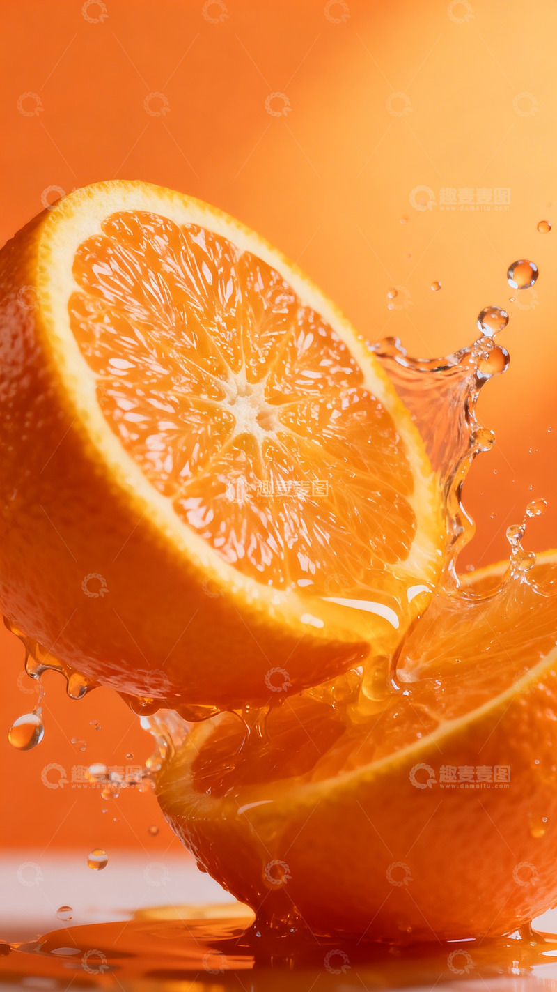 高清大图下载【趣麦麦图】切开的橙子特写5