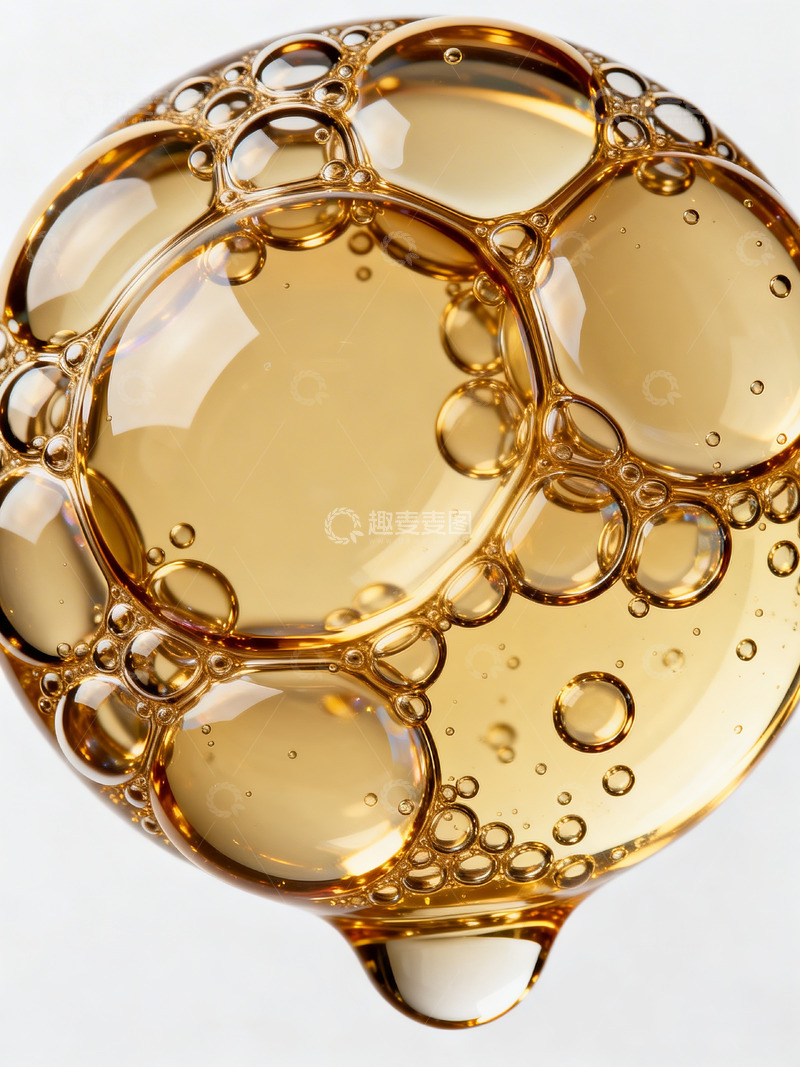 高清大图下载【趣麦麦图】暖金色油质囊泡3