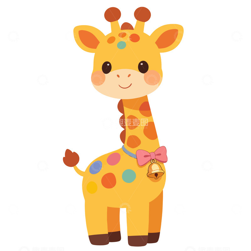 高清大图下载【趣麦麦图】卡通可爱Q版长颈鹿元素