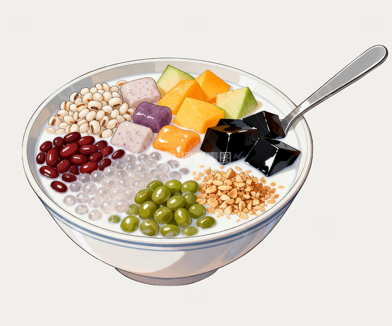 源文件下载【趣麦麦图】漫画风格鲜榨椰奶水果捞2