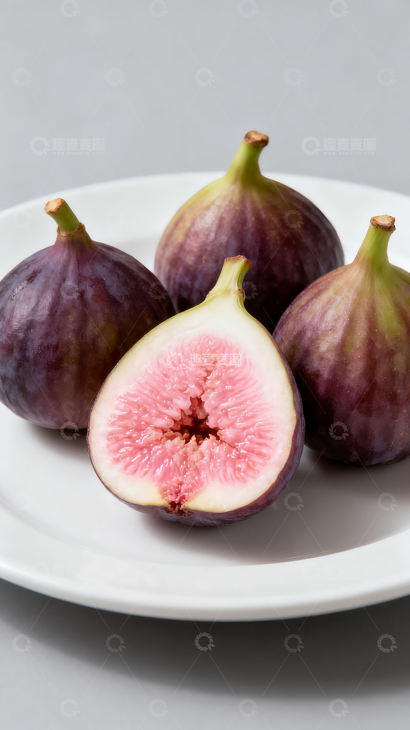 高清大图下载【趣麦麦图】一盘新鲜的紫皮无花果3