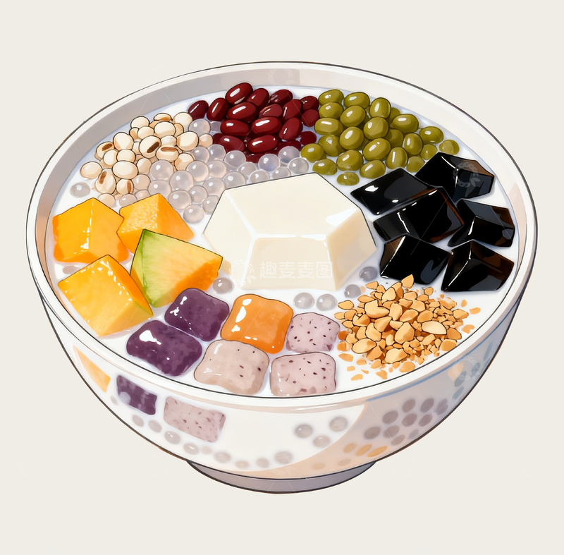 源文件下载【趣麦麦图】漫画风格鲜榨椰奶水果捞4