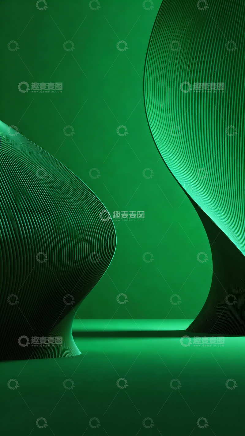 高清大图下载【趣麦麦图】抽象概念绿色海报背景3