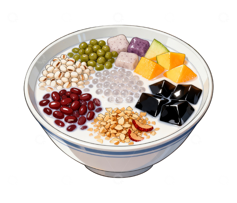 源文件下载【趣麦麦图】漫画风格鲜榨椰奶水果捞1