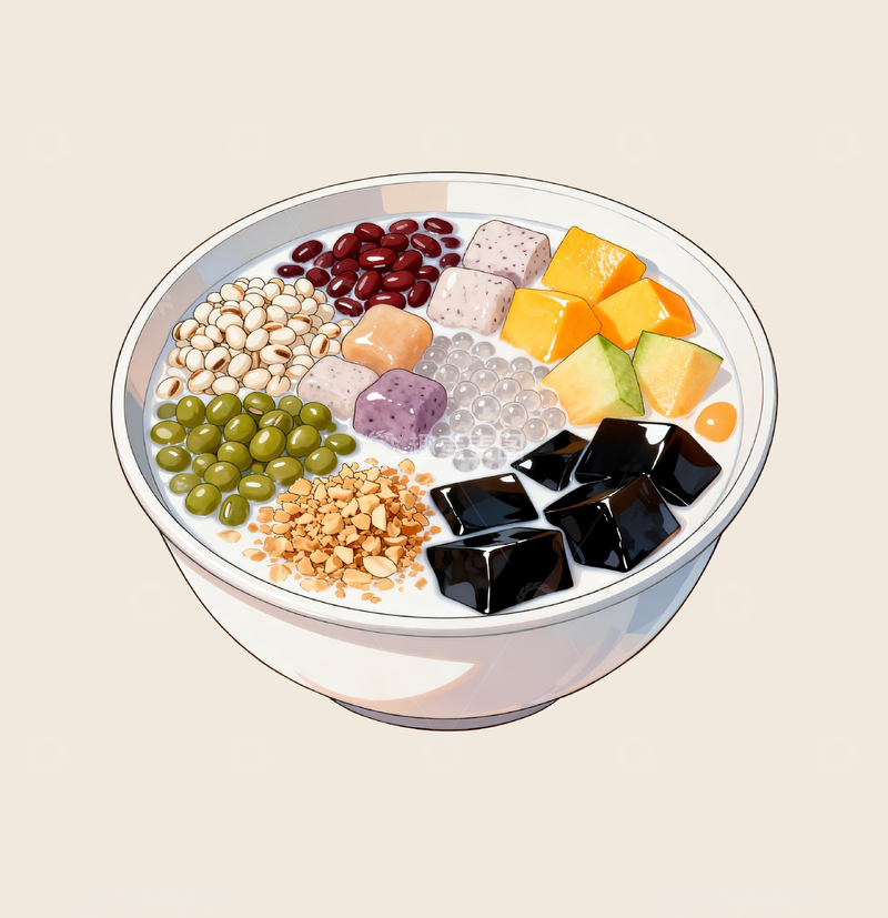 源文件下载【趣麦麦图】漫画风格鲜榨椰奶水果捞3