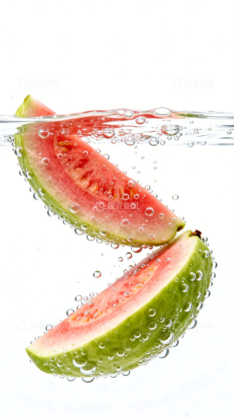 高清大图下载【趣麦麦图】水中的芭乐切块1