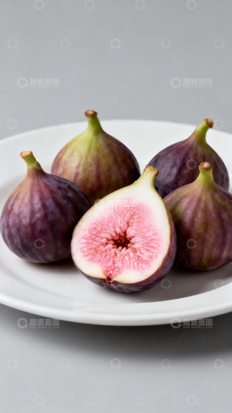 高清大图下载【趣麦麦图】一盘新鲜的紫皮无花果4