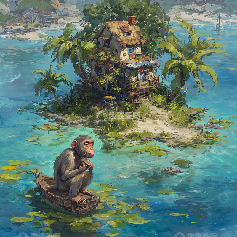 高清大图下载【趣麦麦图】海上孤岛的秘密居所