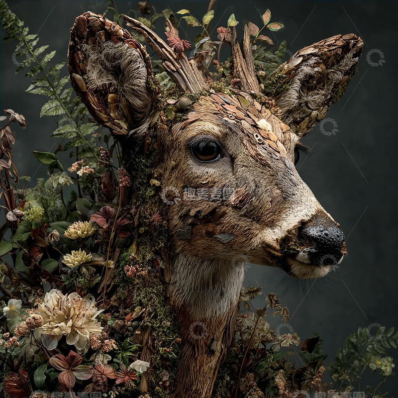 高清大图下载【趣麦麦图】树木幻化的森林守护者