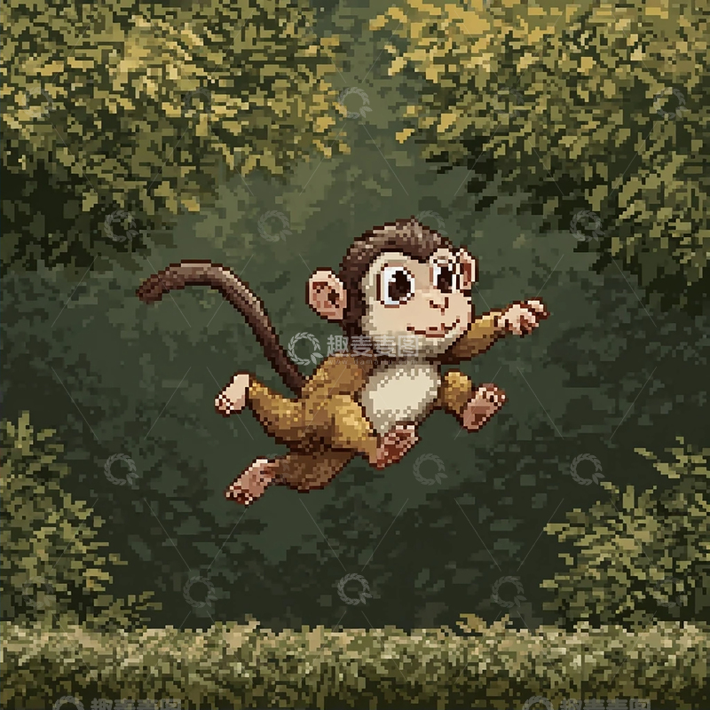 高清大图下载【趣麦麦图】迷幻童话中的调皮猴子