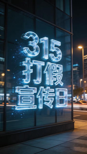 霓虹灯315打假宣传日海报
