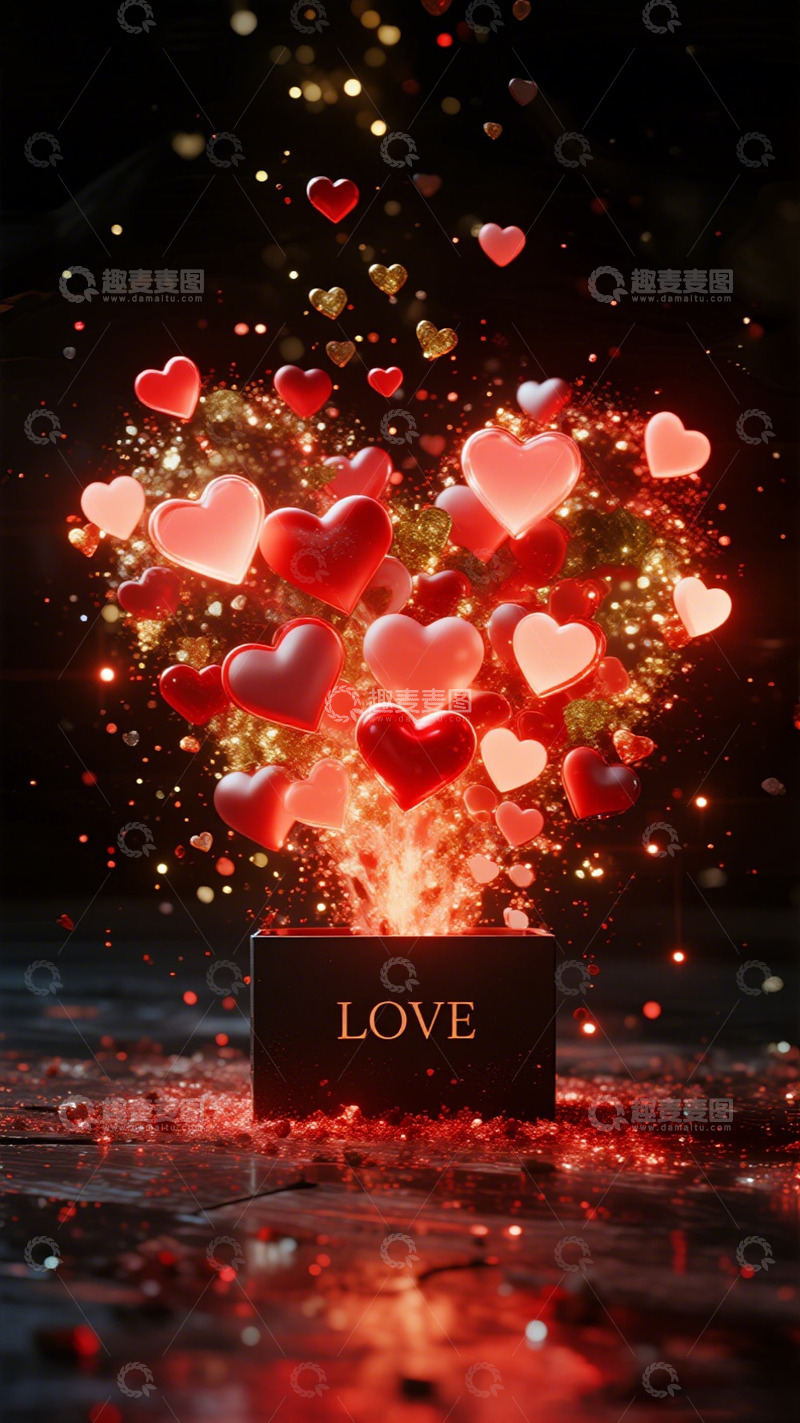 高清大图下载【趣麦麦图】情人节爱心底纹背景