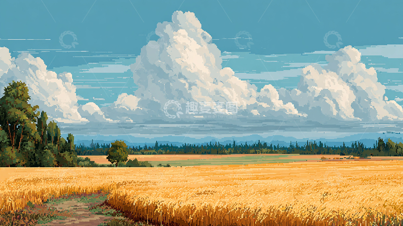 高清大图下载【趣麦麦图】金色麦田的夏日风景