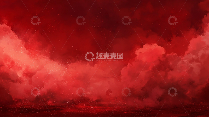 高清大图下载【趣麦麦图】红色梦境中的火焰云海