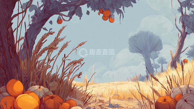 高清大图下载【趣麦麦图】果园中的丰收季节