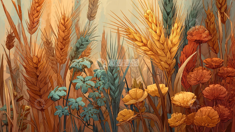 高清大图下载【趣麦麦图】秋日金色麦田画卷