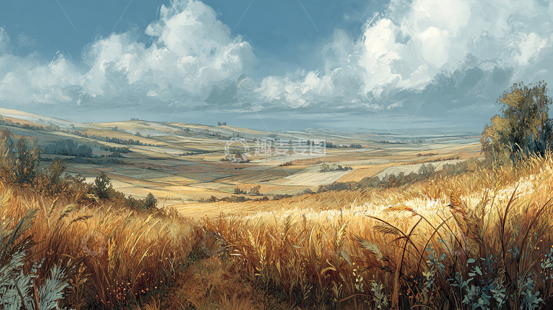 高清大图下载【趣麦麦图】乡村金秋丰收景象