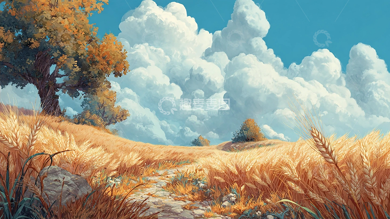 高清大图下载【趣麦麦图】云卷云舒的乡村风光