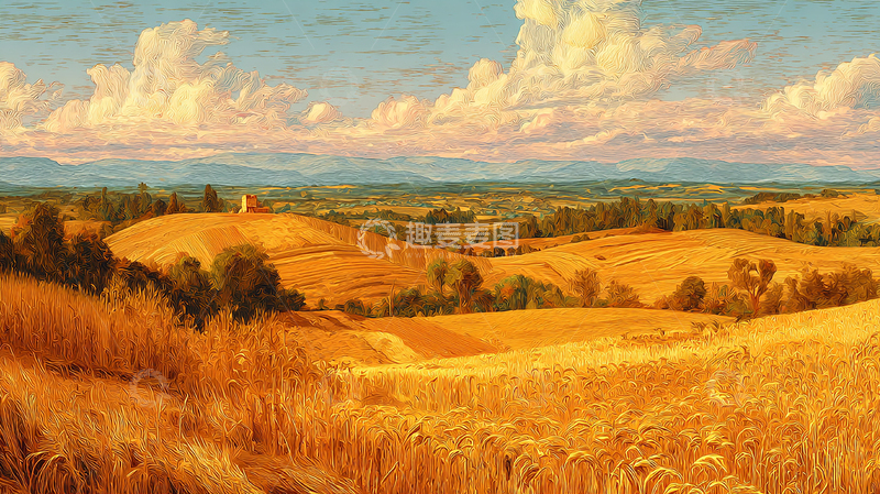 高清大图下载【趣麦麦图】金色麦田的梦幻之旅
