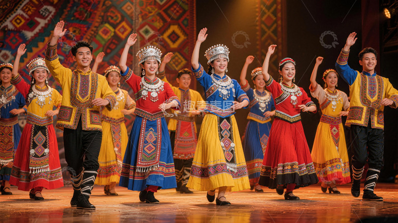 高清大图下载【趣麦麦图】民族舞蹈表演舞台照片