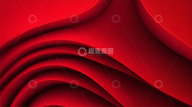 高清大图下载【趣麦麦图】红色极简线条的诗意流动