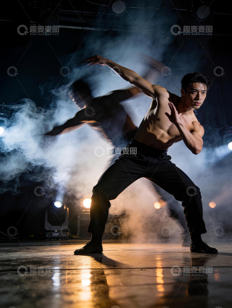 高清大图下载【趣麦麦图】舞剧现场烟雾效果摄影