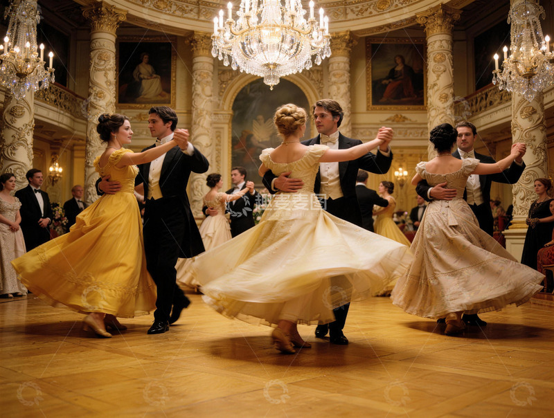 高清大图下载【趣麦麦图】华丽舞会宫廷场景油画