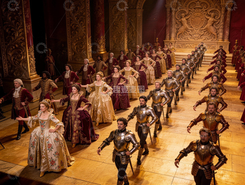 高清大图下载【趣麦麦图】古典舞台剧宫廷场景表演
