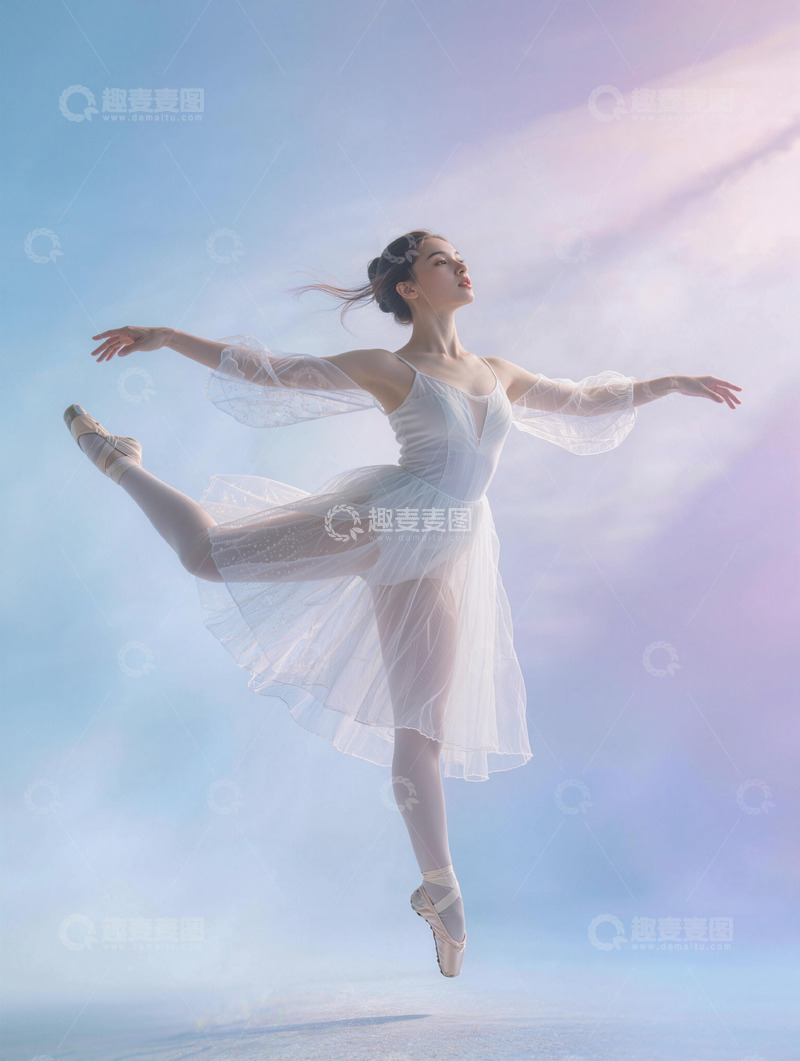 高清大图下载【趣麦麦图】芭蕾舞者的飘逸瞬间