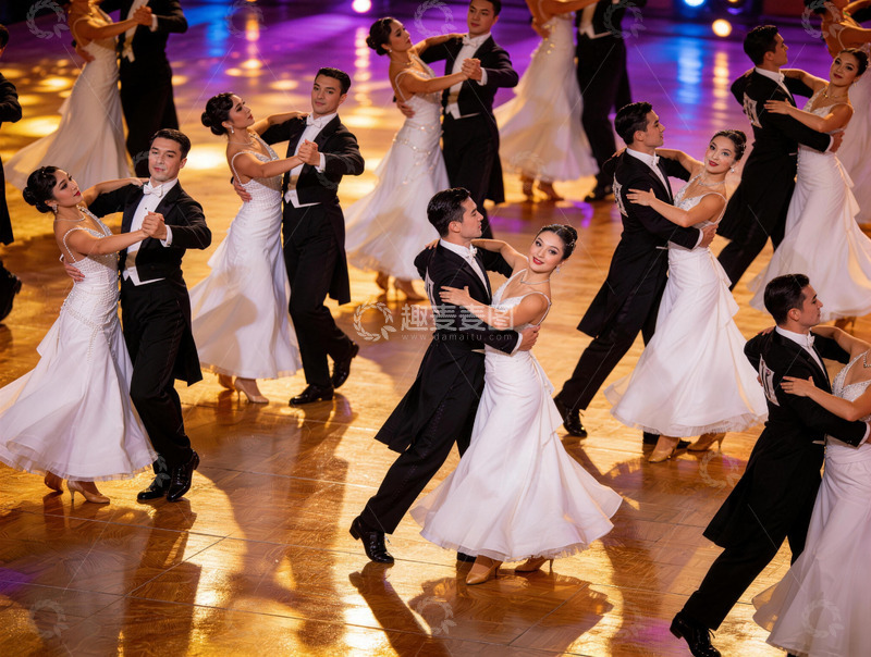 高清大图下载【趣麦麦图】舞蹈表演盛景舞池舞者素材