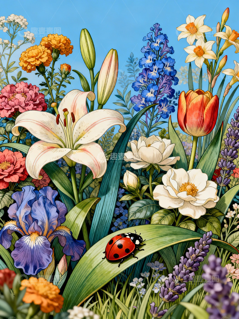 高清大图下载【趣麦麦图】工笔画风格花草2