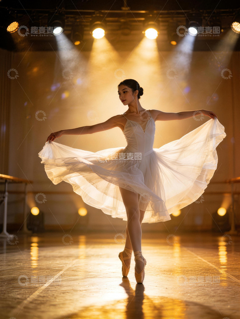 高清大图下载【趣麦麦图】芭蕾舞台光影舞动