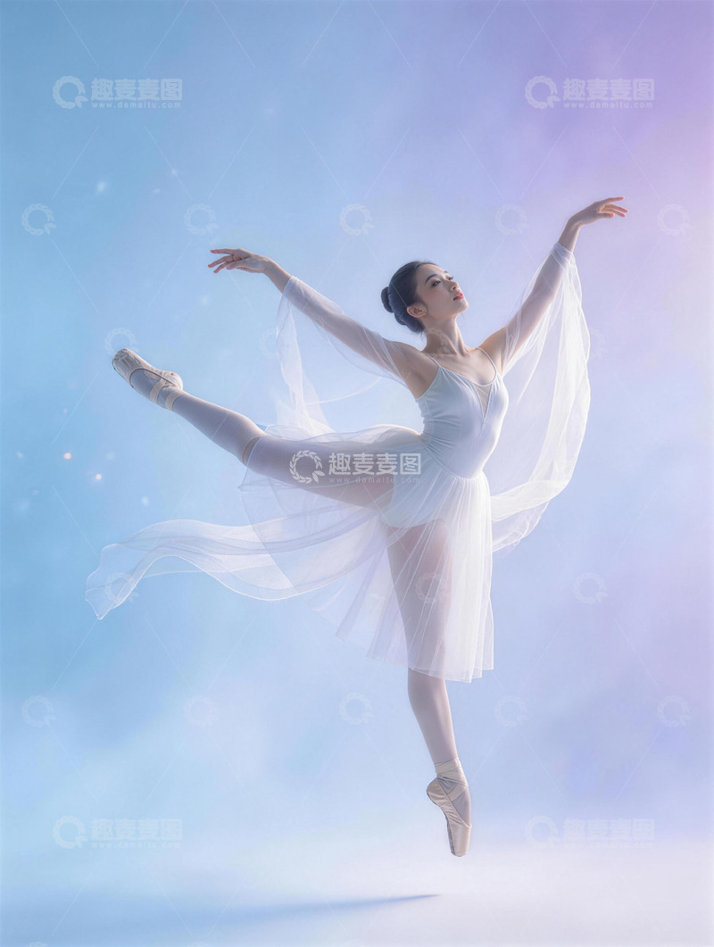 高清大图下载【趣麦麦图】芭蕾舞者飘逸舞姿摄影