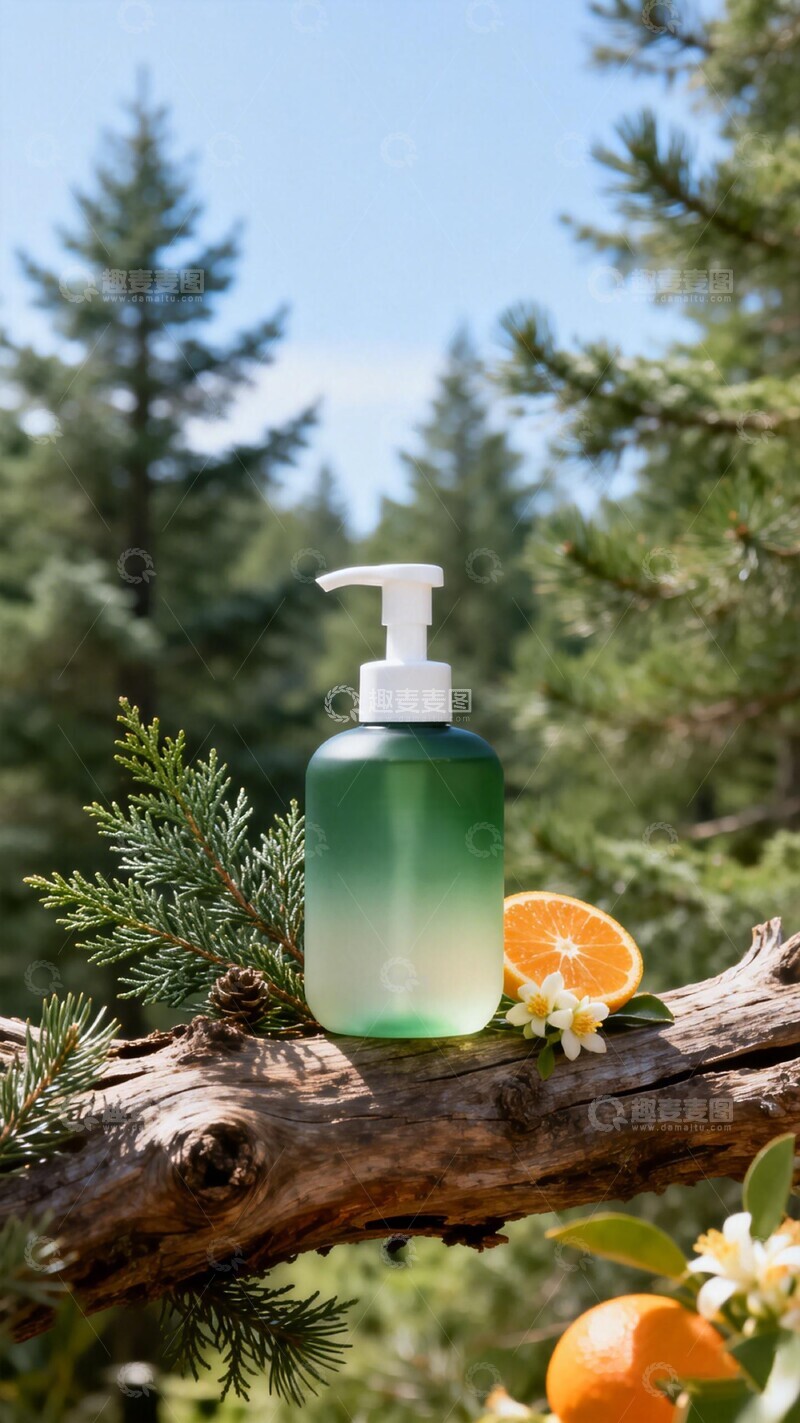 高清大图下载【趣麦麦图】自然清新洗手液广告