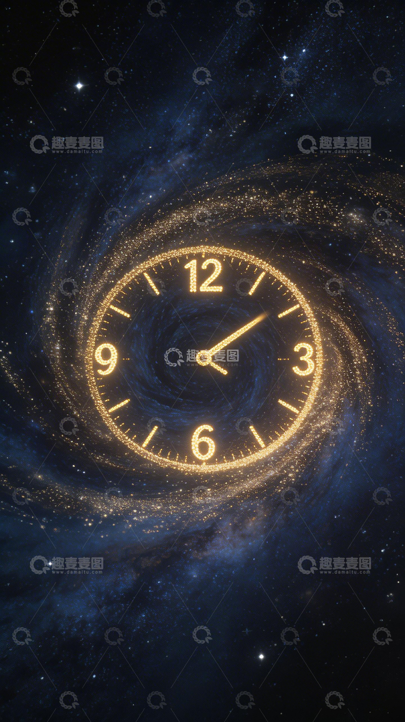 高清大图下载【趣麦麦图】宇宙时钟星空艺术