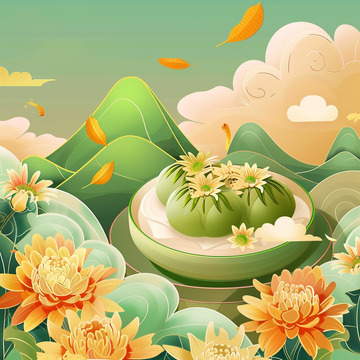 绿色氛围清明节海报