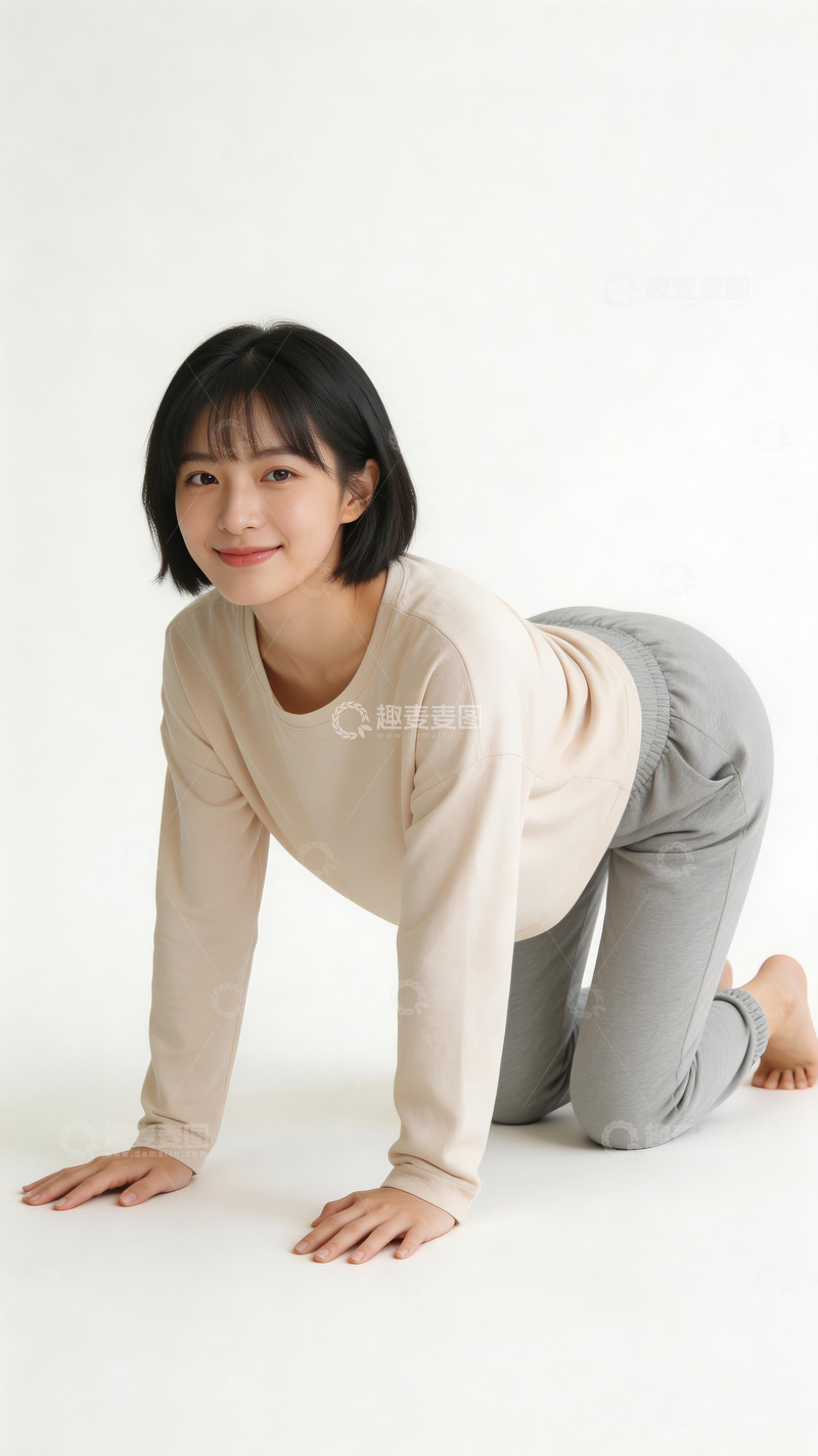 高清大图下载【趣麦麦图】简约休闲装女性姿势摄影