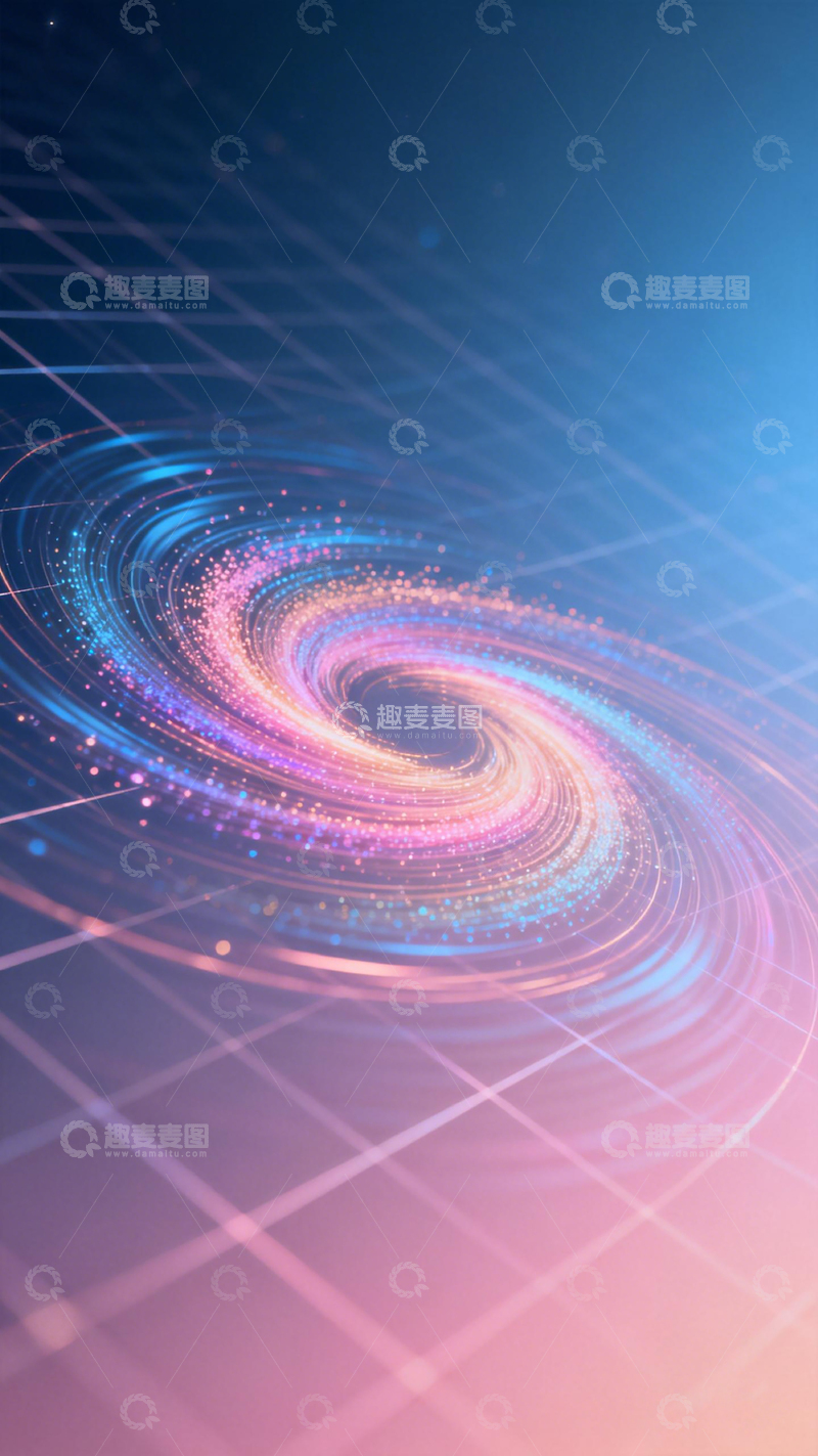 高清大图下载【趣麦麦图】科技感漩涡光效背景图