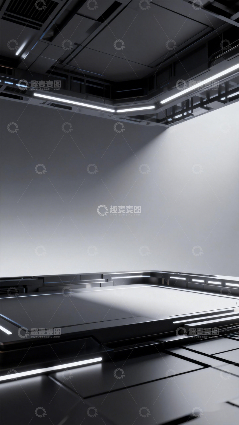 高清大图下载【趣麦麦图】未来感室内空间设计渲染图