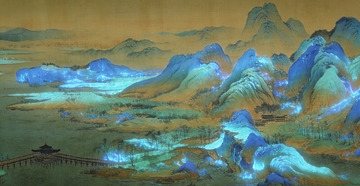 青绿山水国画山水画水墨画