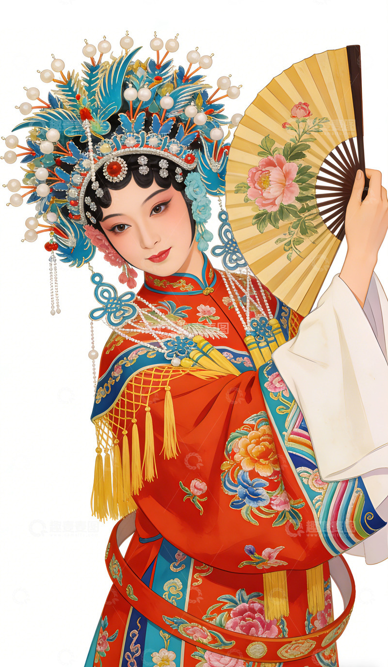 高清大图下载【趣麦麦图】京剧戏曲人物插画设计素材