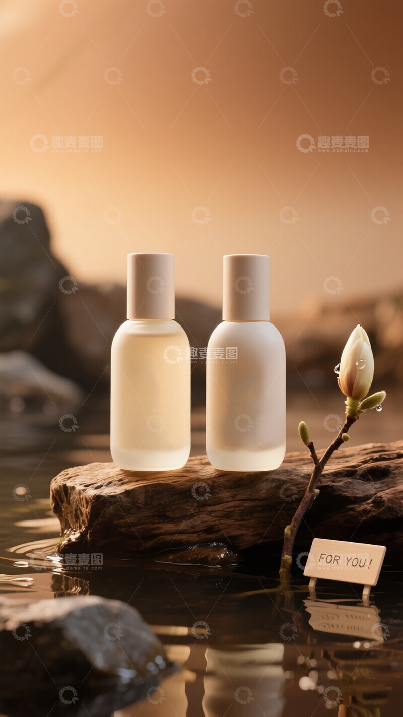 高清大图下载【趣麦麦图】自然风护肤品展示摄影